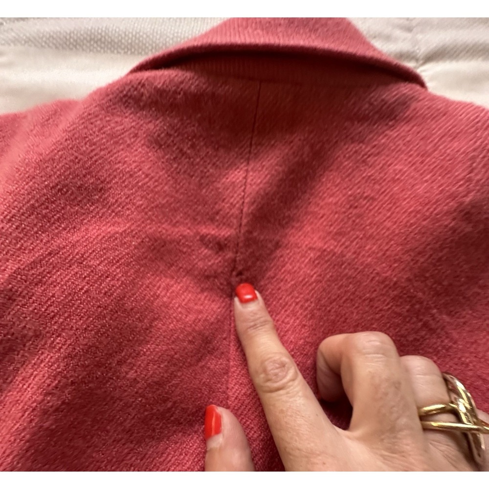 Akris Punto Coral Pink Wool Cashmere Blazer Jacket 4 Origami Pleated Buckle READ - Picture 11 of 14
